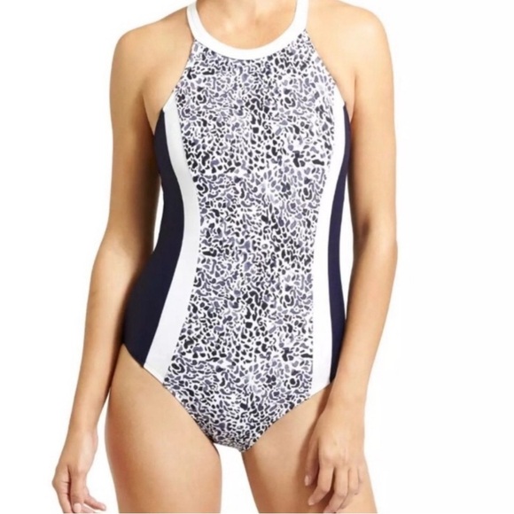 Athleta Other - NWT NEW Athleta Zimbabwe Navy Blue White One Piece Bathing Suit Swim Size 36 DD